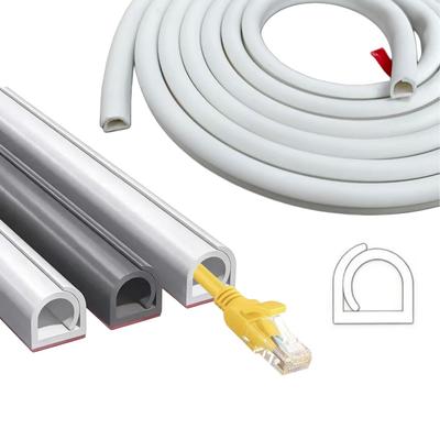 1 Roll 3meter/118.11inch Self-adhesive Electrical Conduit Cable protector,PVC Cable Channel,concealed Cable Tray