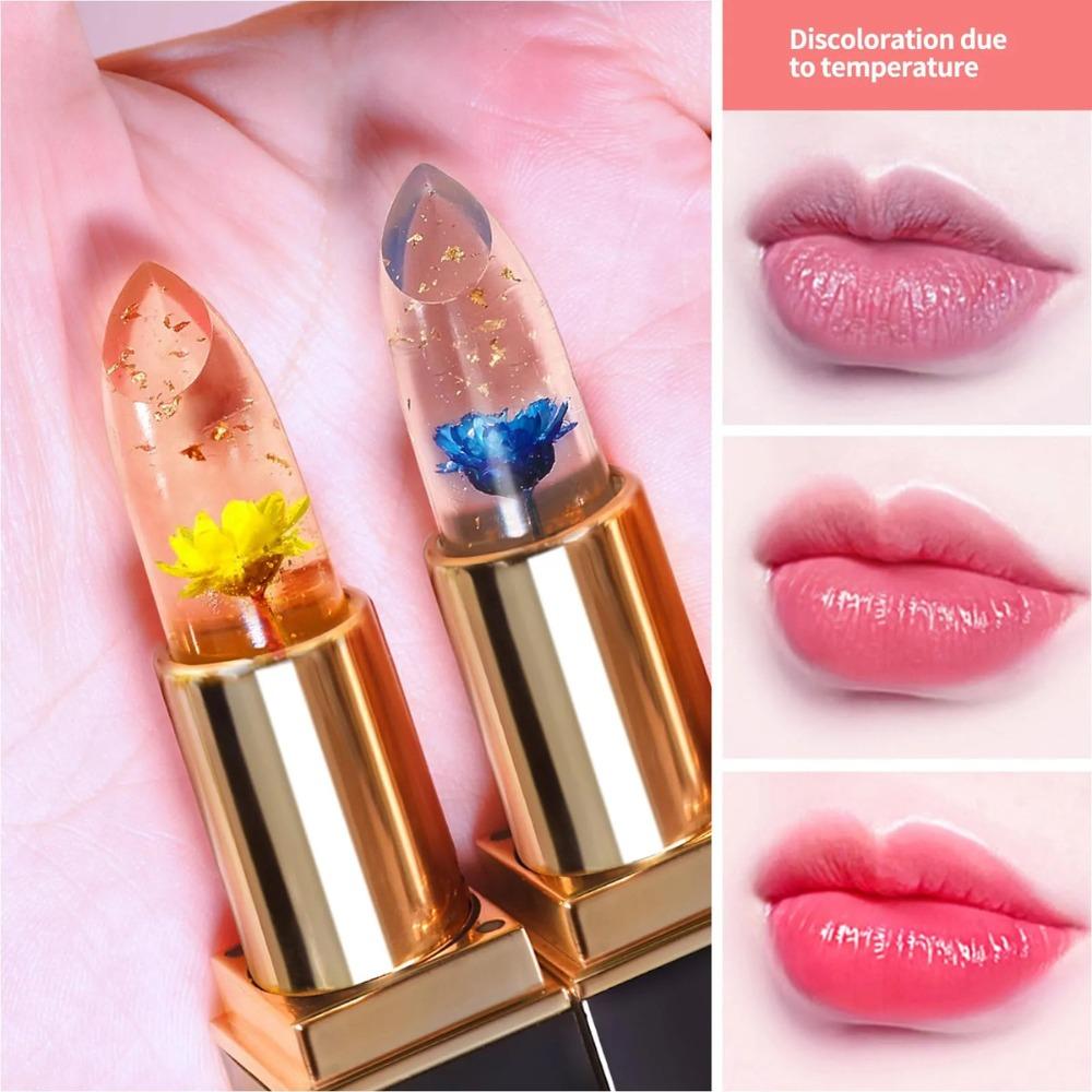 Tres Tipos De Barras De Labios Con Forma De Flor De Cristal Blue Enchantress