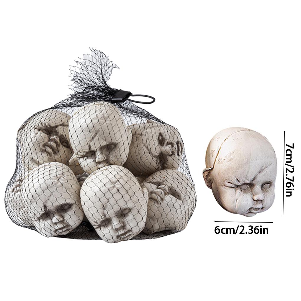 10piece Male Doll Head With Bag DIY To Paint For Creepy Baby Doll Halloween Male Doll Head