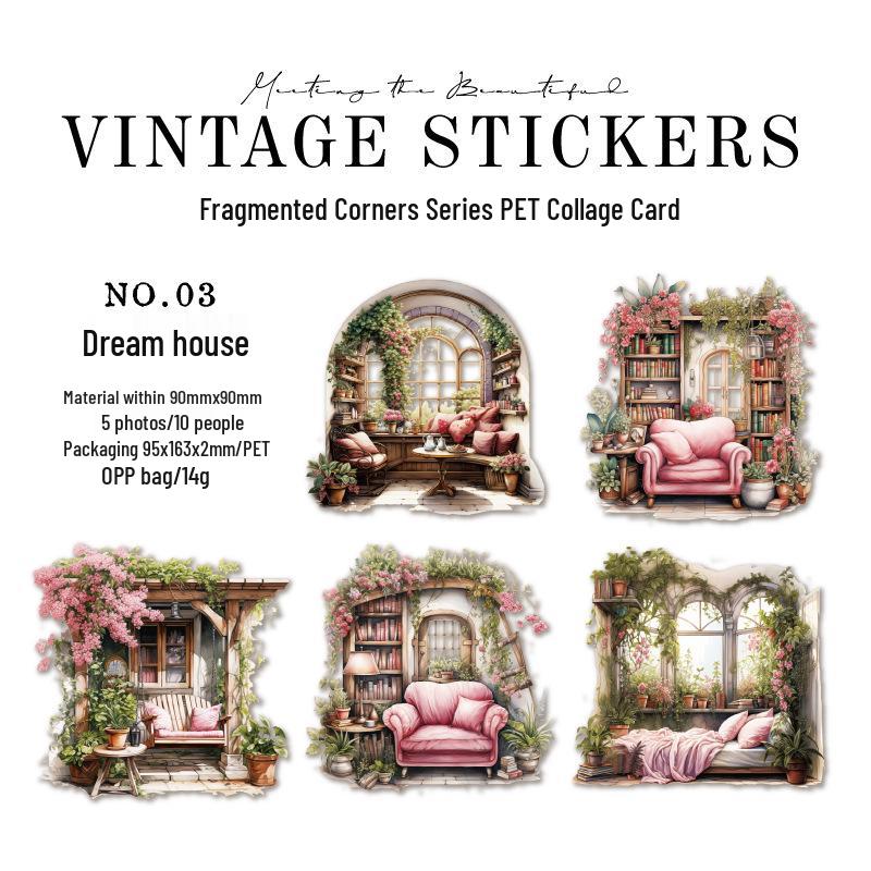 

Yanji Pet Collage Card: Fragmented Corners Series - Journal Decoration & Note-taking, 6 Designs