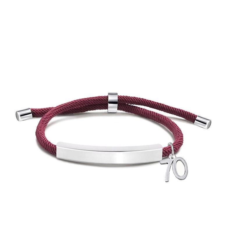 Multi-color Engravable Stainless Steel Bracelet with Number 16 Charm