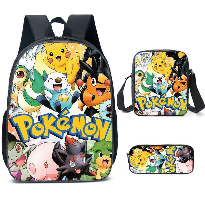 

Primary And Secondary School Students Schoolbag Cartoon Backpack Breathable Wear-Resistant Children S Backpack Satchel Pencil Case 16inch three-piece set