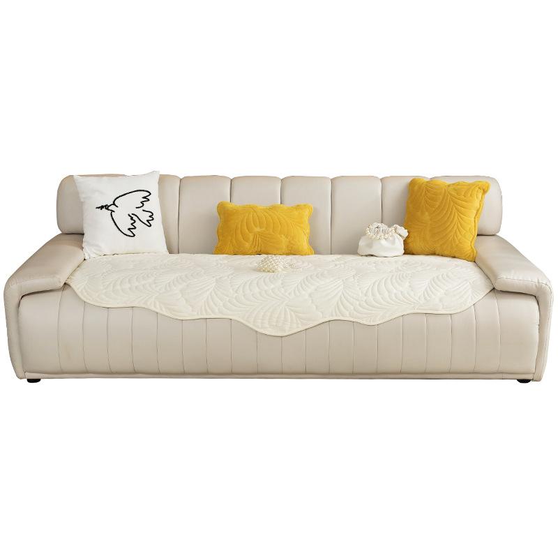 Special-Shaped Plantain Leaf Crystal Velvet Sofa Cushion Autumn And Winter  New Irregular Straight Leather Sofa Cover Towel Cross-Border
