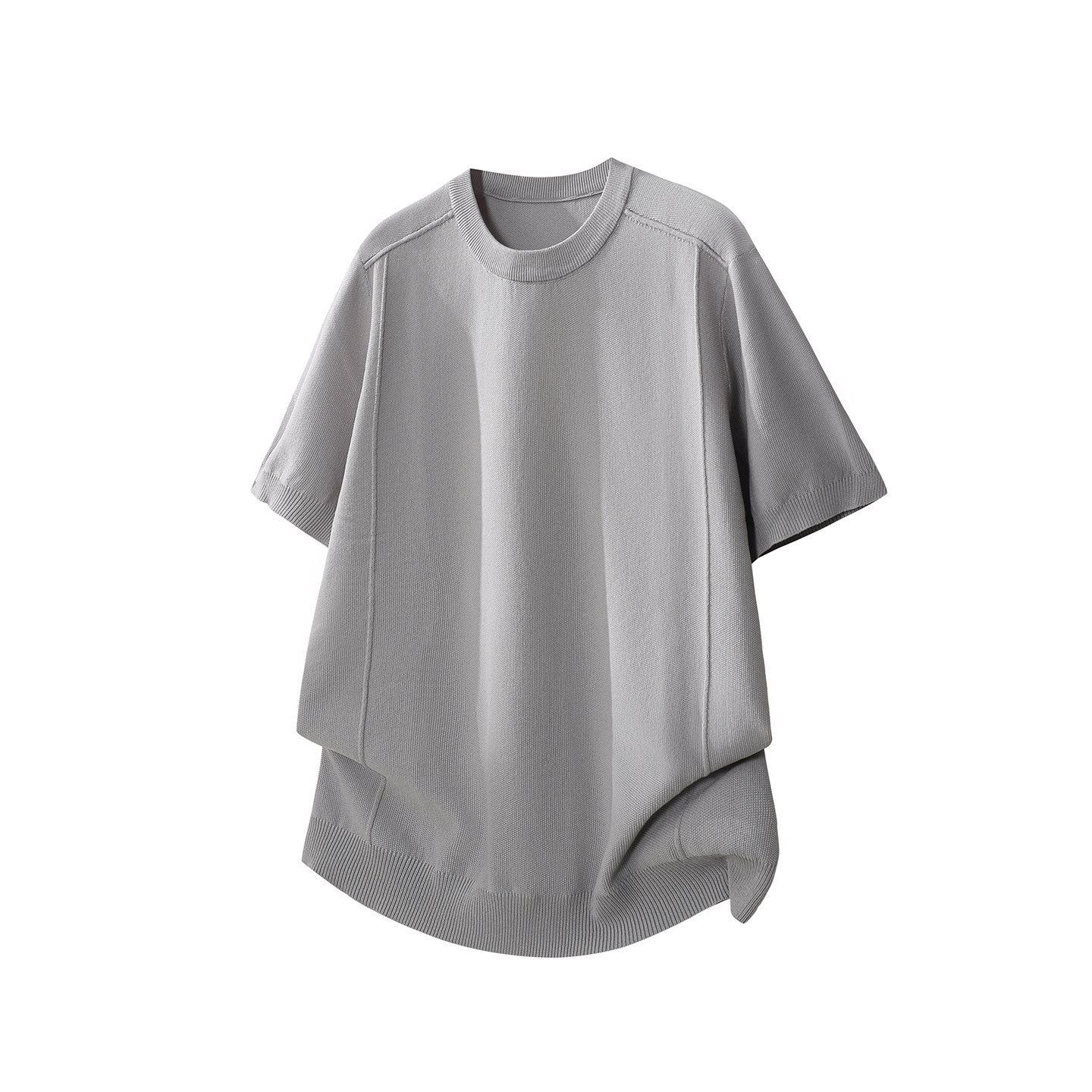 2026 Japanese Style Men s Trendy Loose Knit Short Sleeve Summer Top L