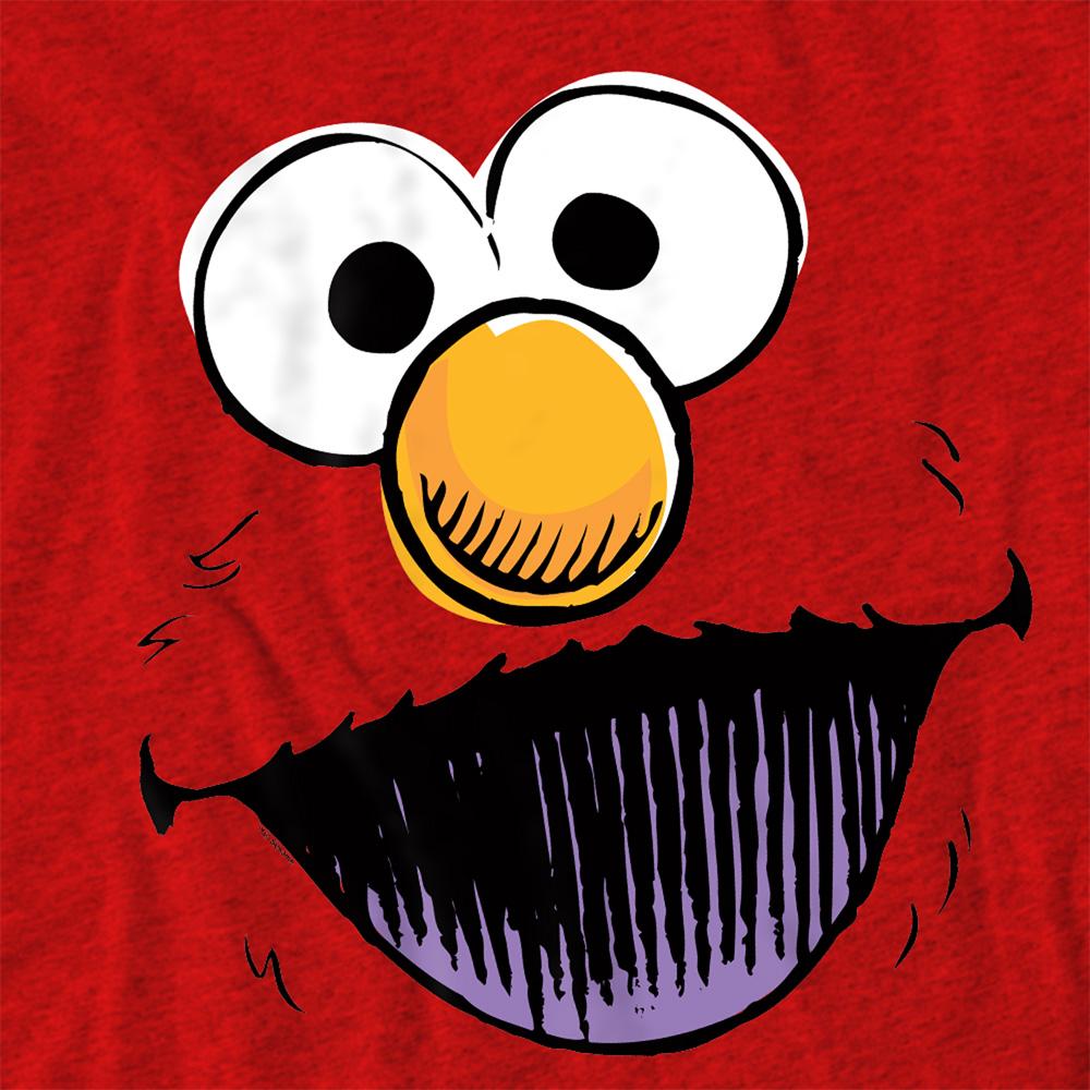 Sesame Street Unisex Adult Elmo Sketch Face Heather T-Shirt