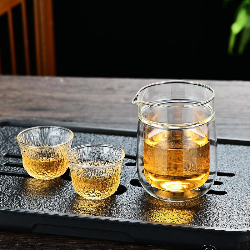 Japanese Style Heat Resistant Double Wall Glass Fair Cup Tea Dispenser Chahai Kung Fu Tea Set Accessories Coffee Pot Pitcher
