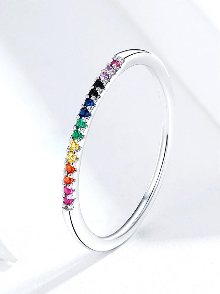 Aifle Sterling Silver S925 Zircon Ring - Simple Fashion Jewelry.