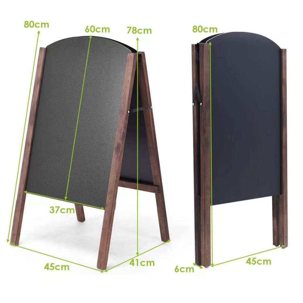 Adjustable A-frame Double-sided Wooden Cafe Blackboard Display Stand 45x41x78 cm