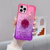 Applicable to Samsung S25 mobile phone case A26 gradual change color quicksand ring bracket anti-drop case Redmi Note14 case