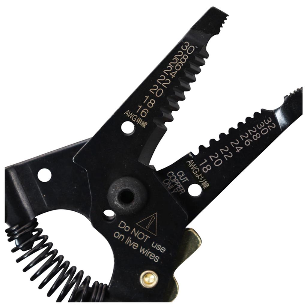Fujiya Wire Stripper Type B, 165mm, Black Gold with Spring, PP323B-165-BG, Black