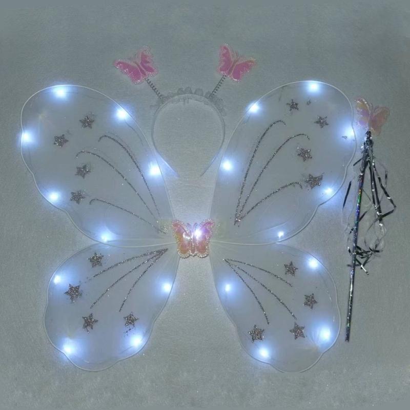 Scintillante Carina Sognante Fata Principessa Angelo Bacchetta Farfalle Ala Cerchietto Festa di Compleanno Halloween Cosplay Costume Accessorio