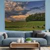 Pastoral Landscape Cow Pasture Tapestry Living Room Bedroom Headboard Wall Decor Tapestry Instagram-Style Room Decor