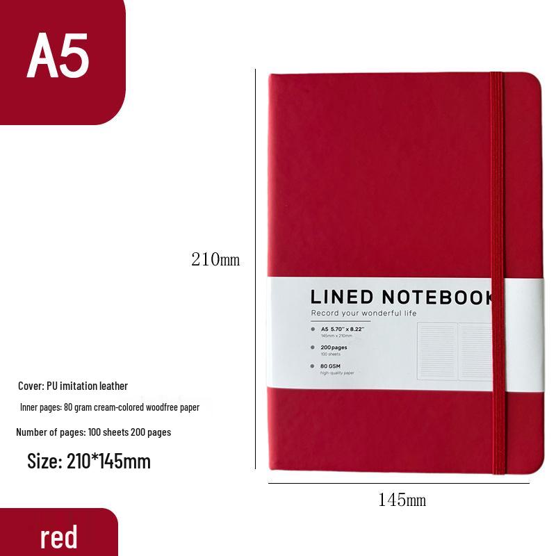 A5 PU-Leder Büro-Notizbuch mit Band und individuellem Logo