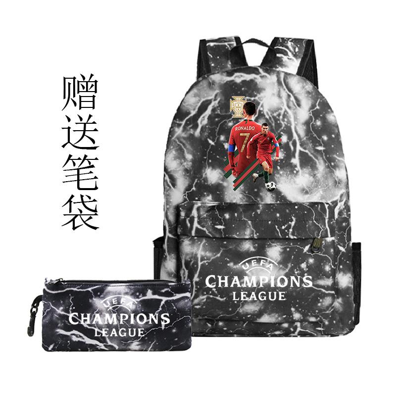 Football Printed Student Backpack Multifunctional Usb Interface Large Capacity Leisure Travel Backpack