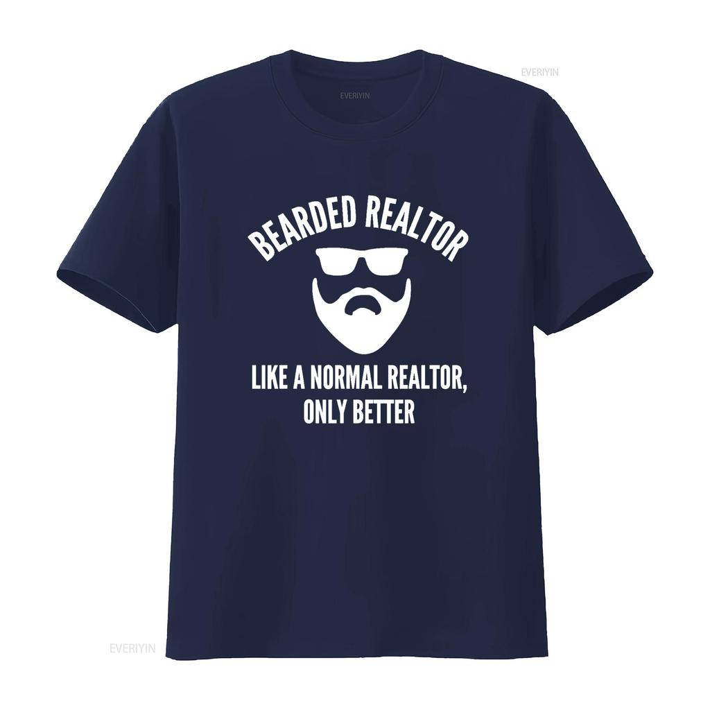 Bearded Realtor Definition Funny Male Real Estate Agent T Shirt vintage Washed Breathable Stylish Top For Everyday Wear Casual