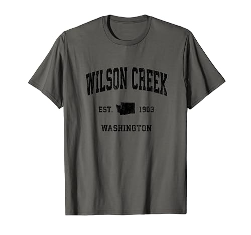 

Wilson Creek Washington WA Vintage Athletic Black Sports T-Shirt