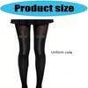 Women's Classical Black Stretchable Opaque Tights Crosses Rhinestones Embellished Pantyhose For Casual Or Party Wear