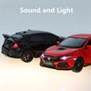 1/32 HONDA Civic Type R FK8 Legierung Automodell Druckguss Metall Spielzeug Fahrzeuge Automodell Simulation Sound Light Collection Kinder Spielzeug Geschenk