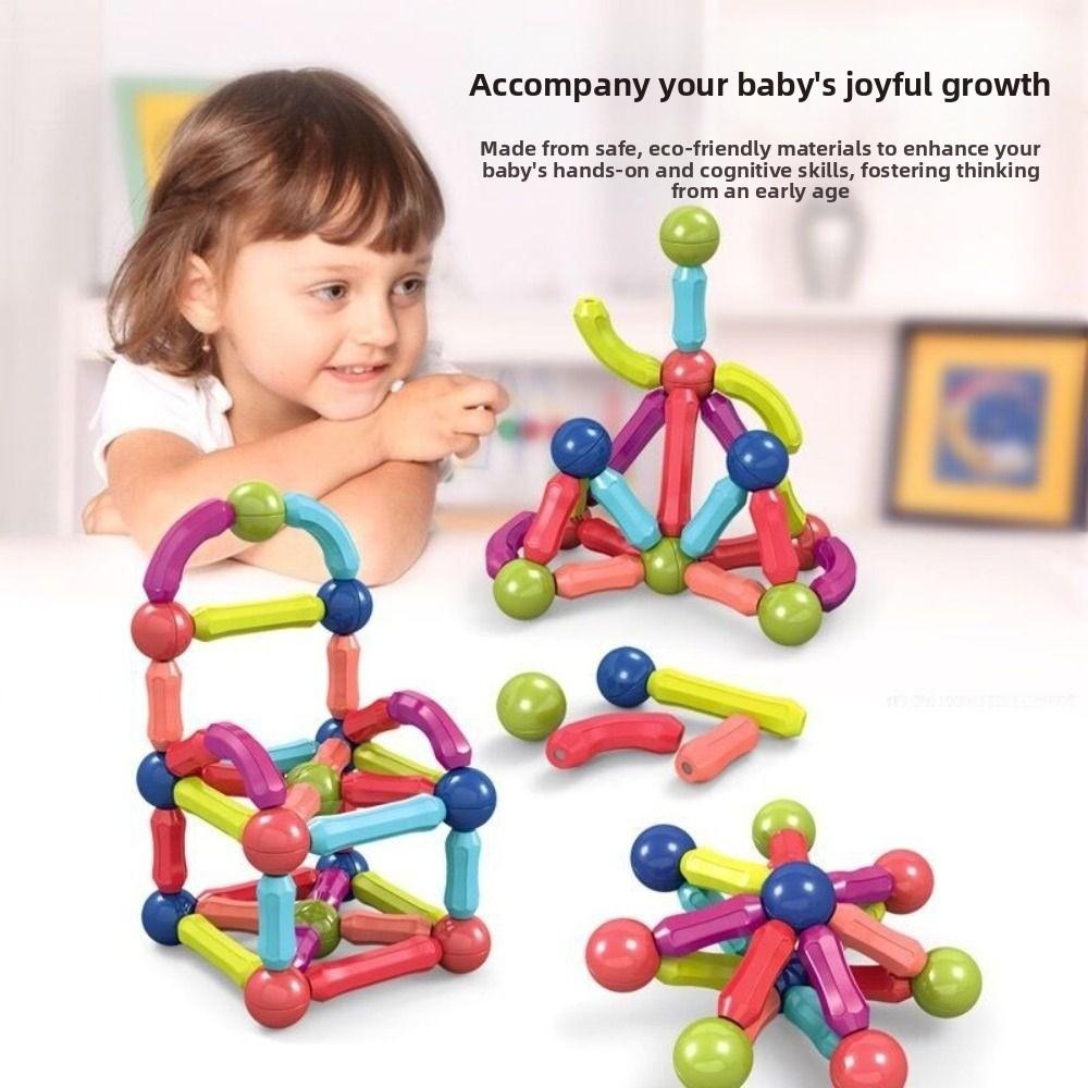Articulated Magnetic Construction Puzzle Toy Magnetic Sticks Montessori Toy  Home Decoration
