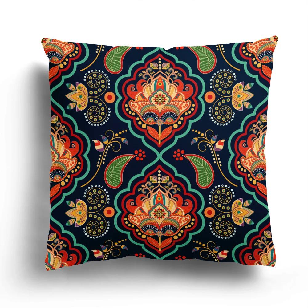 Retro Ethnic Totem Plush Pillowcase Home Sofa Cushion Cover Cartoon Pattern