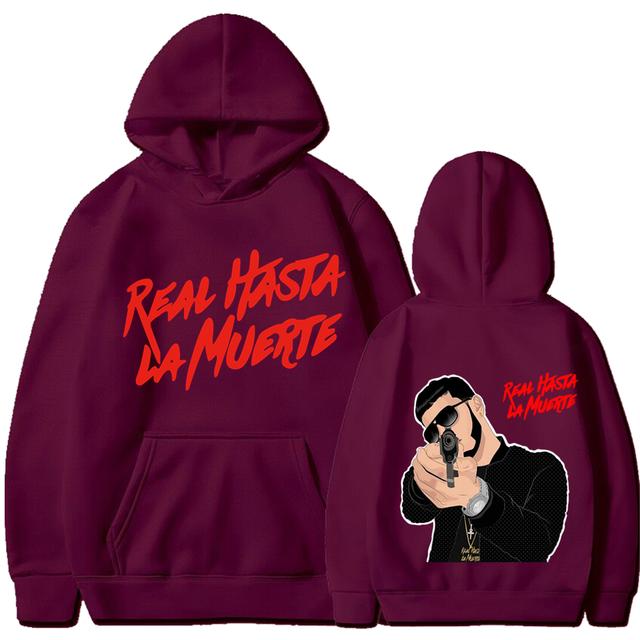 Nová hip-hop Unisex a dámská ležérní teplá sportovní mikina s kapucí Real Hasta La Muerte ležérní sportovní oblečení Unisex a dámské anime pulovry