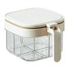 4 Grids Sugar and Salt Container Push-type Condiment Storage Container  Kitchen Supplies