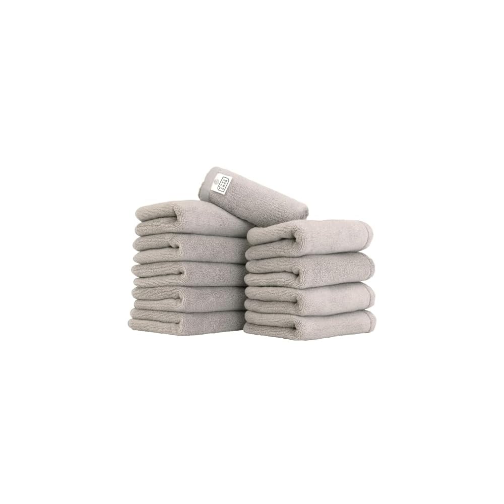 Towel Research Institute Air Softness 027 Face Towel Dark Gray 10-Pack Fluffy Soft Medium Thickness