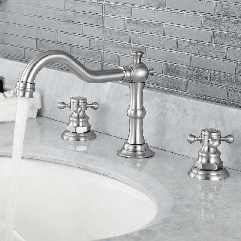 TLXT Double Handle 3-Piece Bathroom Faucet