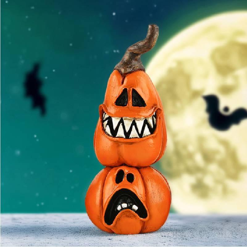 Charming Halloween Resin Ghost And Black Cat Pumpkin Ornament Perfect For Spooky Seasonal Decor