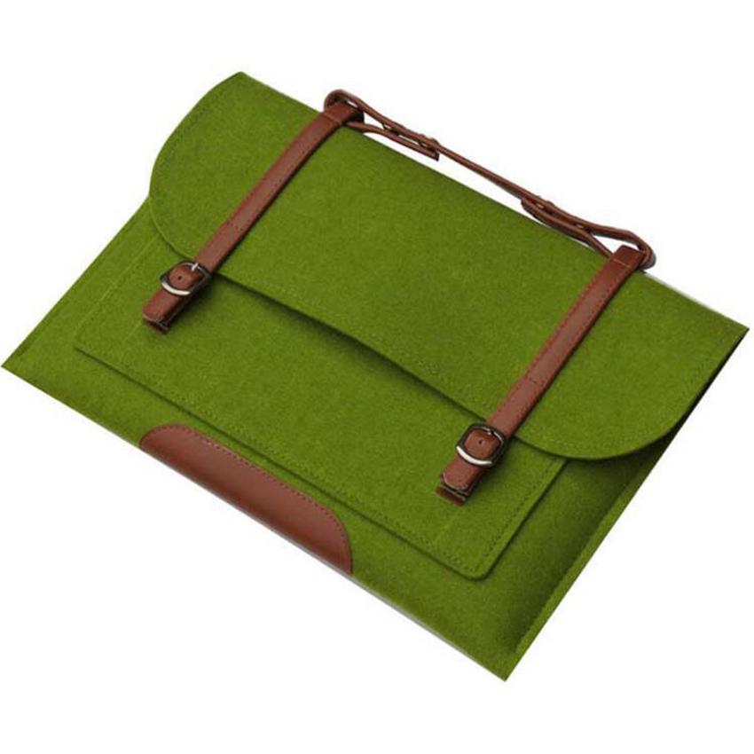 Felt Bag Notebook Computer Laptop Sleeve Bag Case Slim HandBag Pouch Bag For Men Women Wool Felt зелёный