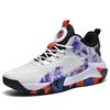 Men's Fashionable Basketball Shoes with Graffiti Design Anti-Slip Wear-Resistant Soles Running Sports Shoes