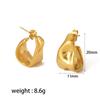 Punk Irregular Geometric Shape Creole Stud Earring Female Gold Color Stainless Steel Unusual Earrings For Woman Ear Jewelry E120
