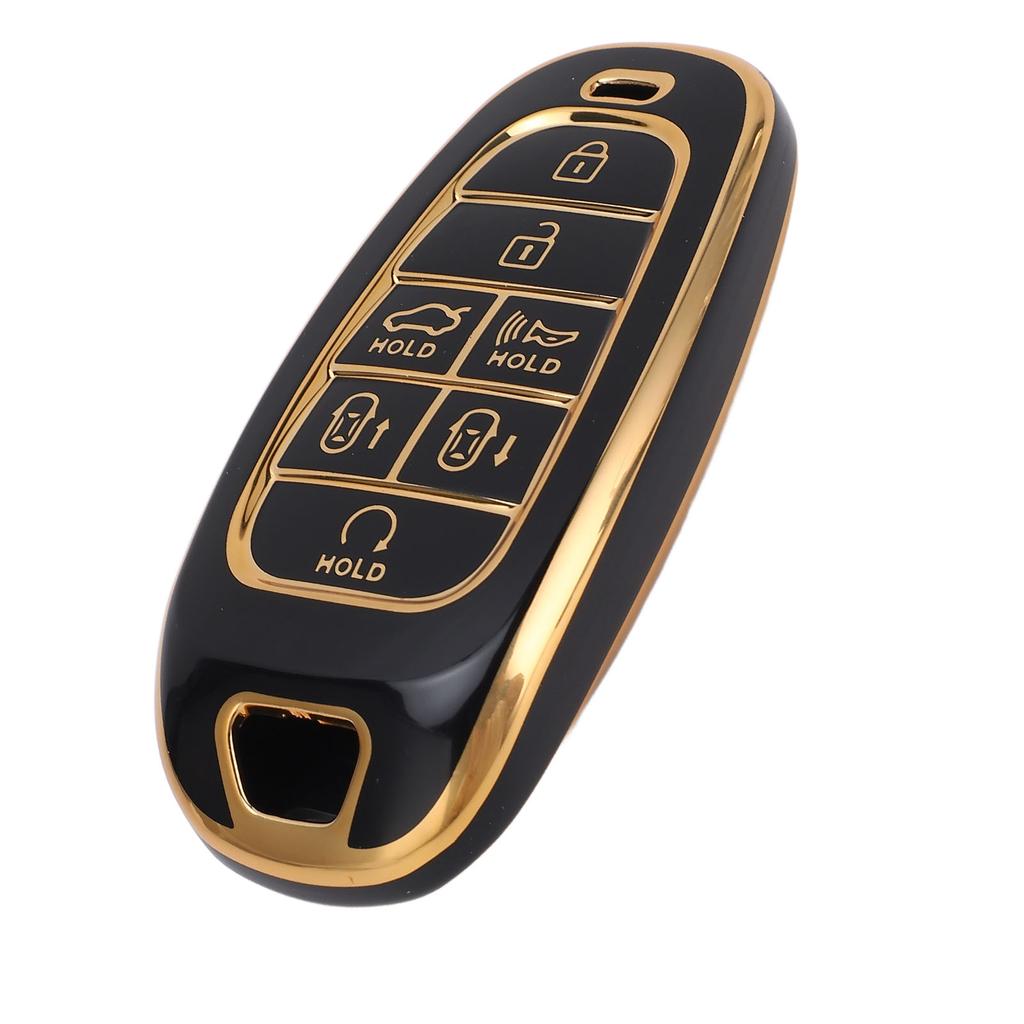 7 Tasten Auto Schlüsselanhänger Hülle PU Vollständige Abdeckung Schützend Tragbar Auto Schlüsselhülle Schutz für Sonata