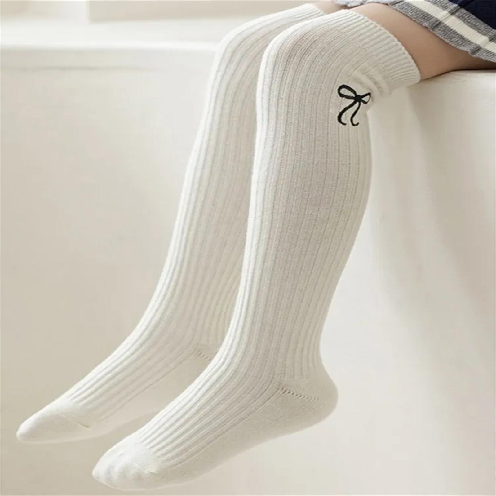 

Children s Over-the-knee Socks Double Needle Embroidery Calf JK Socks Cotton Spring Long Tube L