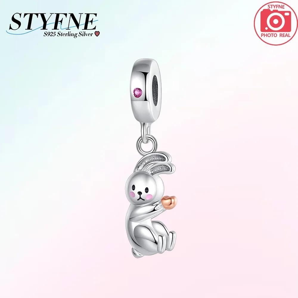 Copper Cute Magic Hat Rabbit Holding Heart And Red Snake Charm Beads Fit Original Bracelet For Diy Making Jewelry