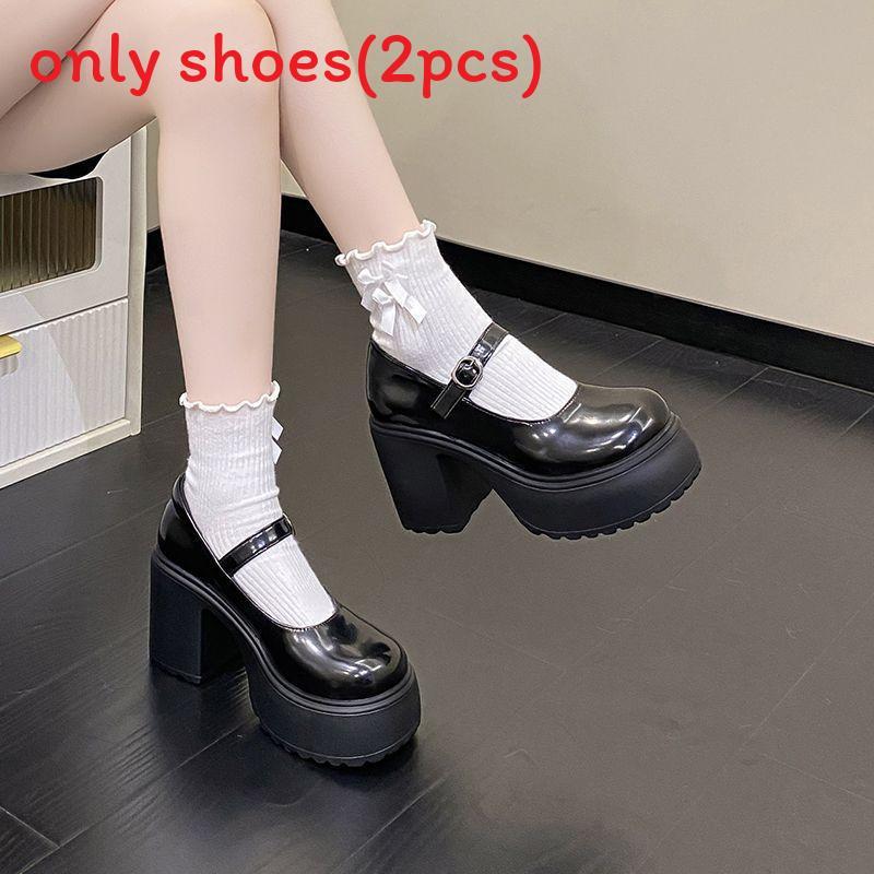 Mary Jane Shoes For Women With High Heel Pu Material Casual Spring Footwear