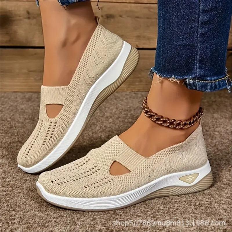 Casual And Comfortable Women's Cloth Shoes, One-step Flying Woven Mesh Shoes, Women's Mother Shoes