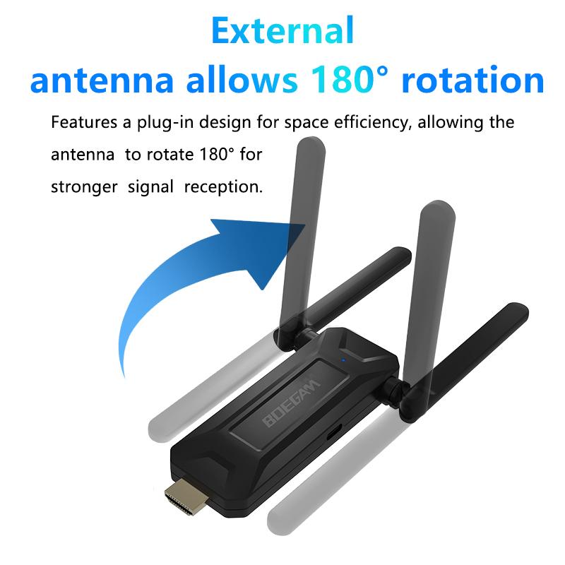 Professional 4K Wireless Display Transmitter and Receiver Set, Support up to 16 Devices, Multi-Screen Sharing, Range 50m