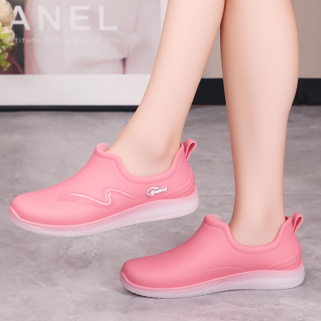 New waterproof shoes women's rain shoes low-top lightweight four-season rubber shoes work non-slip short tube rain boots