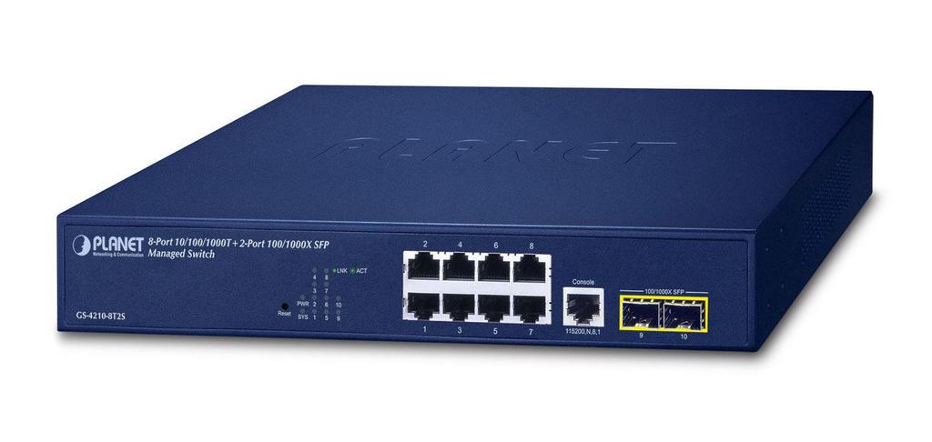 Planet Ipv4/Ipv6, 8-Port, Gs-4210-8T2S