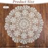 Crochet Doilies for Tables, 15.7inch/40cm Vintage Handmade Doilies for Furniture, Cotton Round Knitted Lace Placemats for Home Kitchen Dining Room