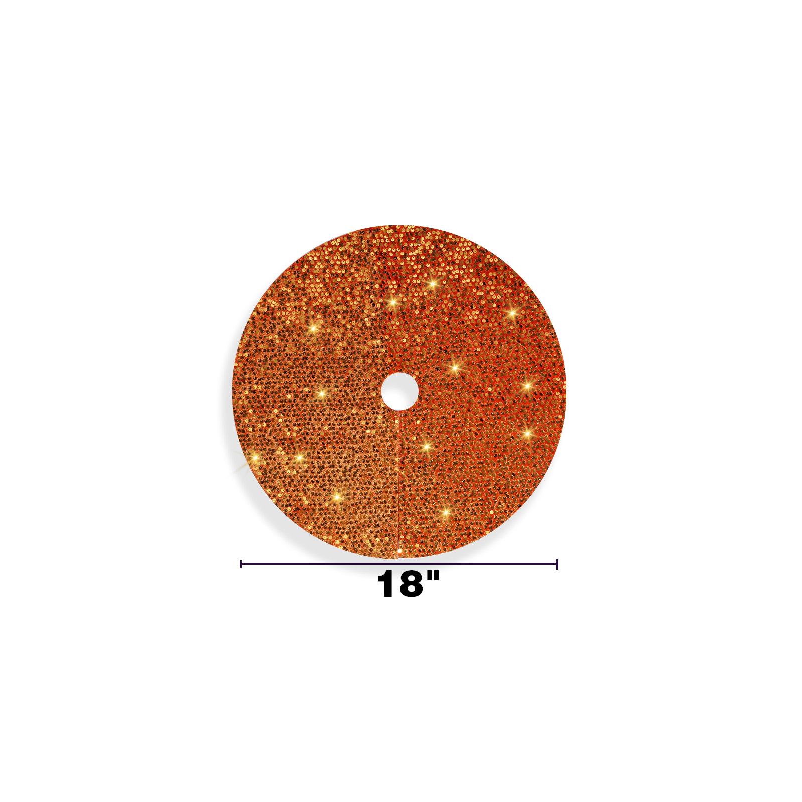 High-End Sequin Halloween Tree Skirt - Creative Orange Apron for Festive Decor