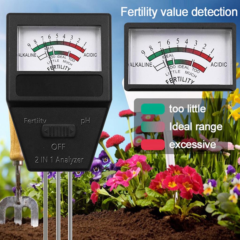 Boden-pH-Messgerät Bodenfruchtbarkeits-Tester Boden-Test-Kit Großartig für Haus- & Gartenpflanzen Pflege Rasen Bauernhof Innen- & Außenbereich