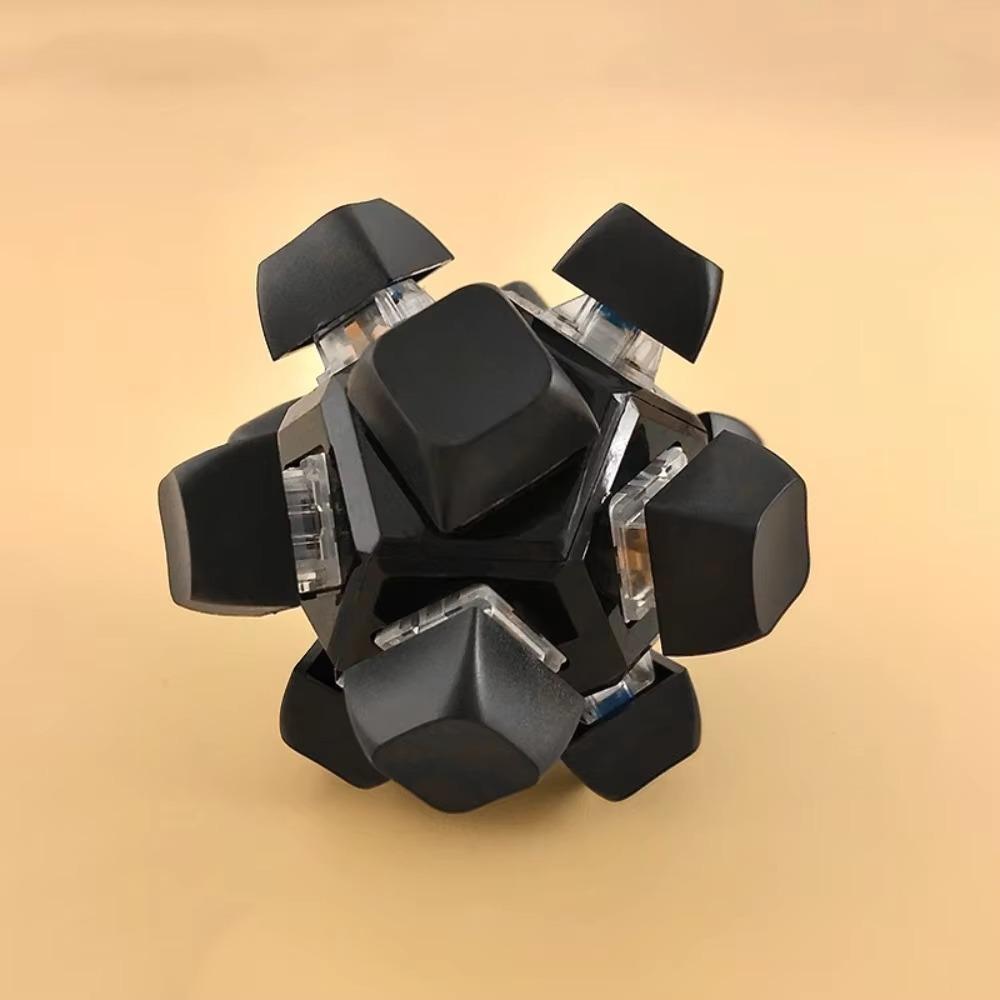 Chaveiro Relaxante com 12 Teclas Bola Mágica Fidget Botão Clicker para Chaves Brinquedo Tecla Passa-Tempo Teclado de Dedo Capa Adulto
