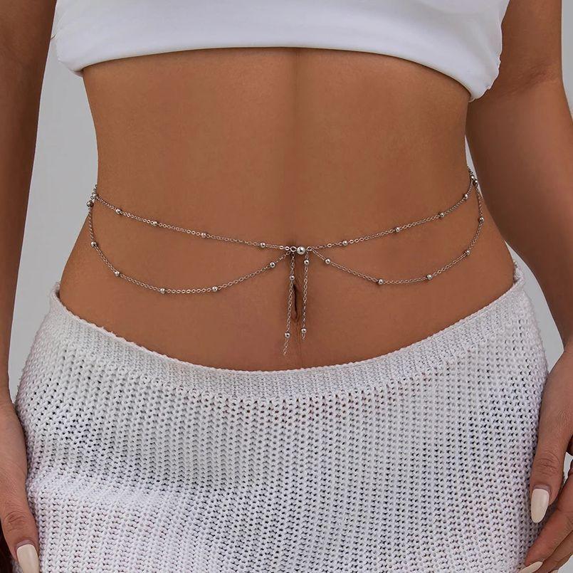 Ingemark Multilayer Tassel Beads Pendant Waist Belly Chain for Women Summer Bikini Sexy Belt Rave Festival Beach Body Zircon