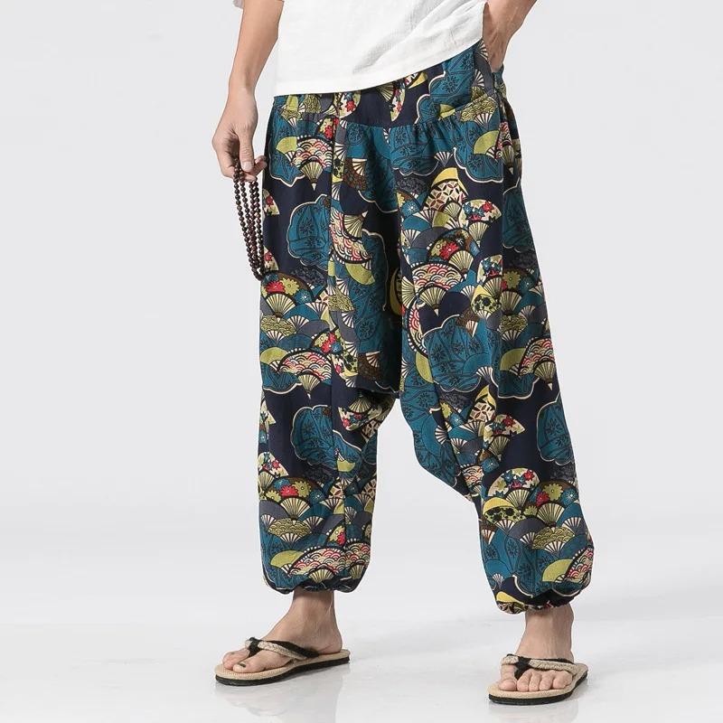 

Мужские брюки гаремного типа, свободного кроя, дышащие, легкие, стильные, длинные, в стиле хип-хоп, уличная мода, с заниженной мотней XXXL зелёный