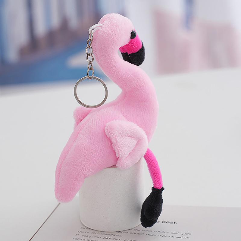 Søt Flamingo Fugl Utstoppet Myk Plysjdukke Leke Nøkkelring Ryggsekk Anheng Ornamenter Gave