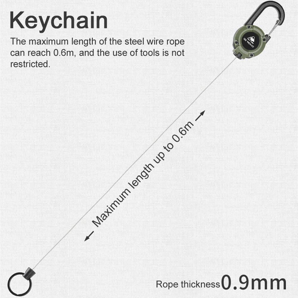 Outdoor Multifunctional Retractable Keychain Practical Steel-Wire Easy-Pulling Buckle Camping Hiking Accessory