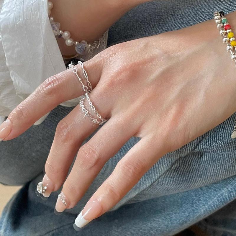 Elegant Style Korean Minimalist Heart Line Open Ring For Women Adjustable Design Copper