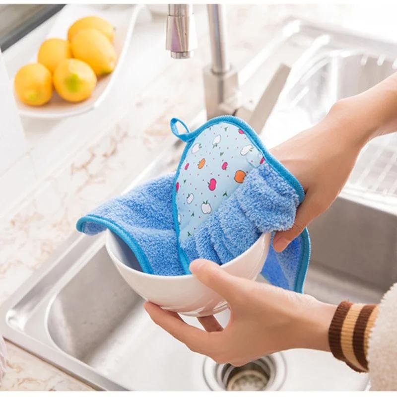 4pcs Multi-purpose Soft Towels, Absorbent Cloths, Dishcloths, Hanging Cloths, Kitchen and Bathroom Accessories